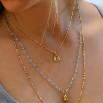 Beaded Necklace,Layered Gold Necklace,Rosary Necklace,Gold Necklaces for Women,Gold Pendant Necklace,Stacked Necklaces for Women
